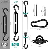 Morzejar 40pc Sun Shade Sail Fixing Kit 304 Stainless Steel M6 Black view 2