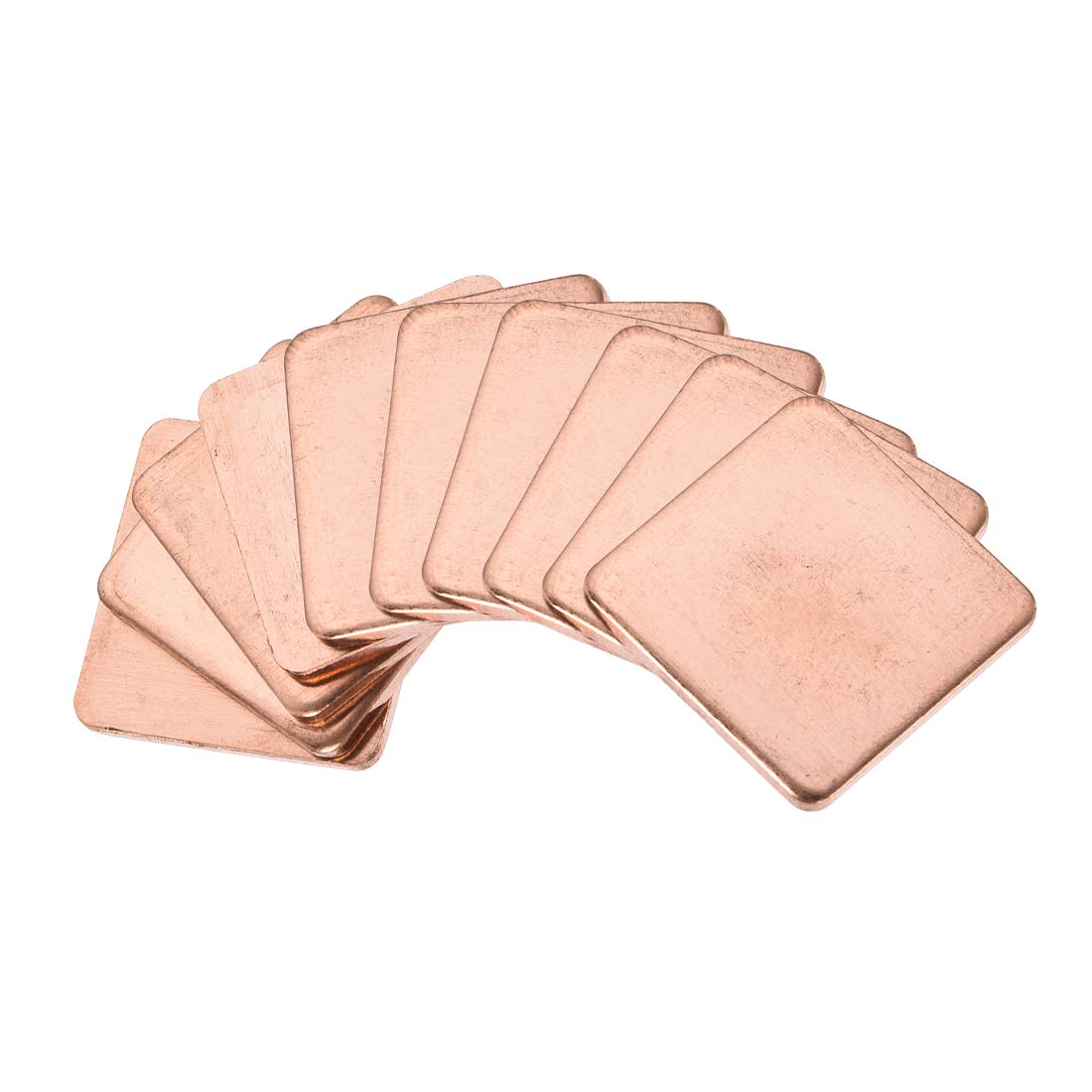 sourcing map Flat IC Chipset Thermal Copper Heatsink for CPU GPU 20 x 20 x 1.5mm 10pcs