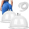 SRUIHAX Buttock Vacuum Therapy Cups,230ml,210ml,180ml XXL Pack of 2 Vacuum Therapy Machine Accessories with Y Hose for Butt Lifting (230ml)