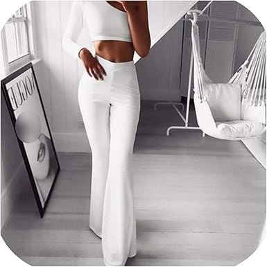 high waist flare wide leg long pants