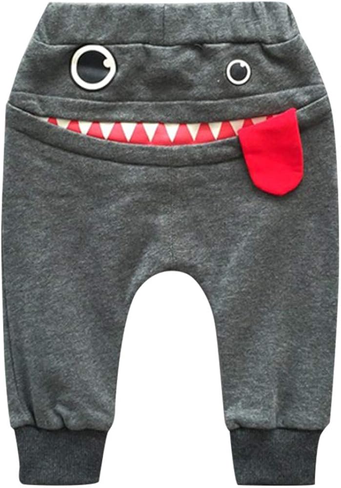 Baby Children Kids Boys Girls Cartoon Shark Tongue Trousers Pants Harem Pants