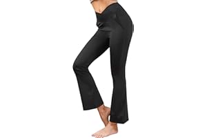 lemonsky Women's Flare Yoga Pant Cossover High Waisted Workout Casual Bootcut Leggings Tummy Control Work Pants