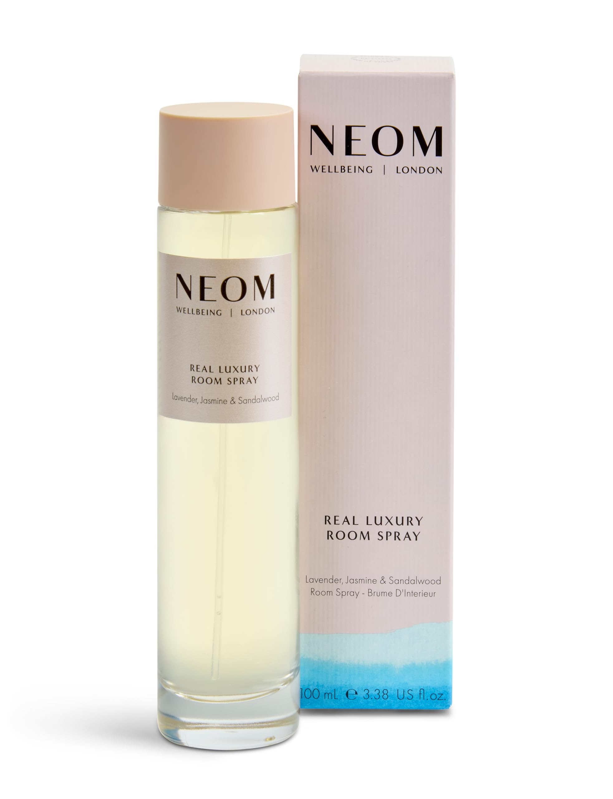 NEOM- Real Luxury Home Mist Spray, 100ml | Lavender, Jasmine & Sandalwood | Essential Oil Room Spray| Scent to De-Stress