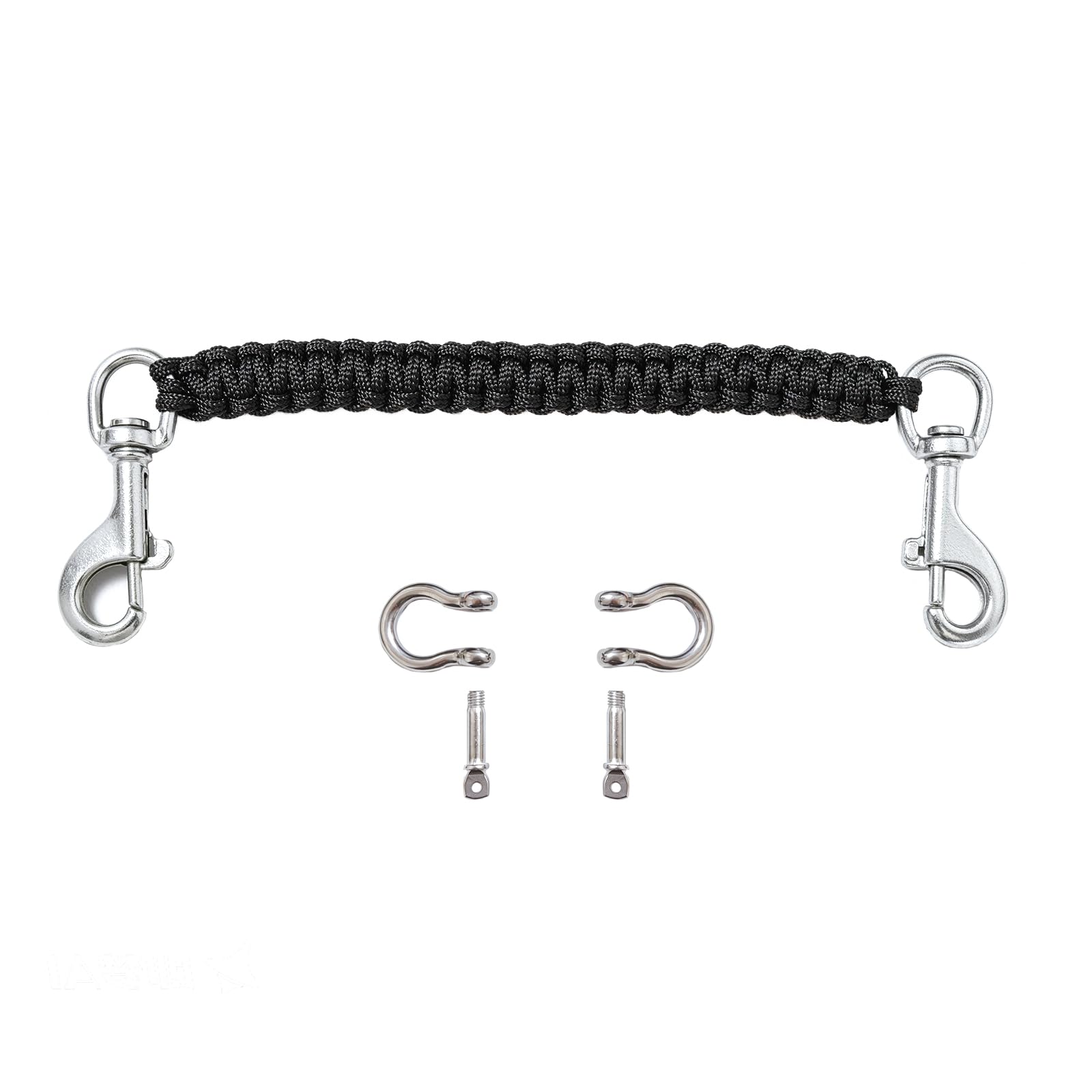 nitescuba Underwater Camera housing Carry Lanyard Military Grade Parachute Rope Waterproof Case Soft Handle with 2pcs 316 Stainless Steel Swivel Eye Bolt Snap Hooks ns028 (Black)