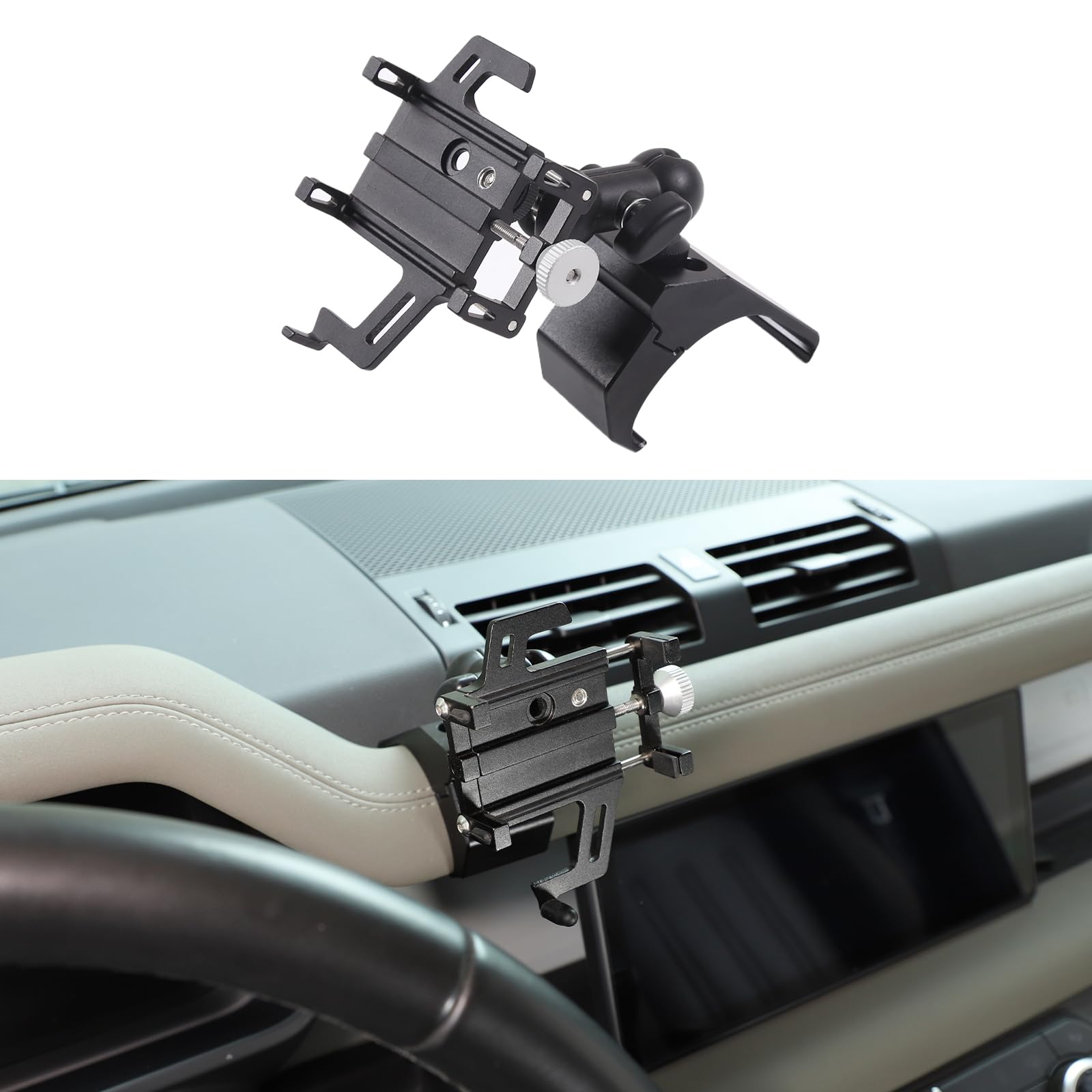 Photo 1 of PIUGILH Car Phone Holder Compatible with Land Rover Defender 90 110 130 2020-2023 Accessories, Center Console Dash Board Phone Mount Holder(Model B High)