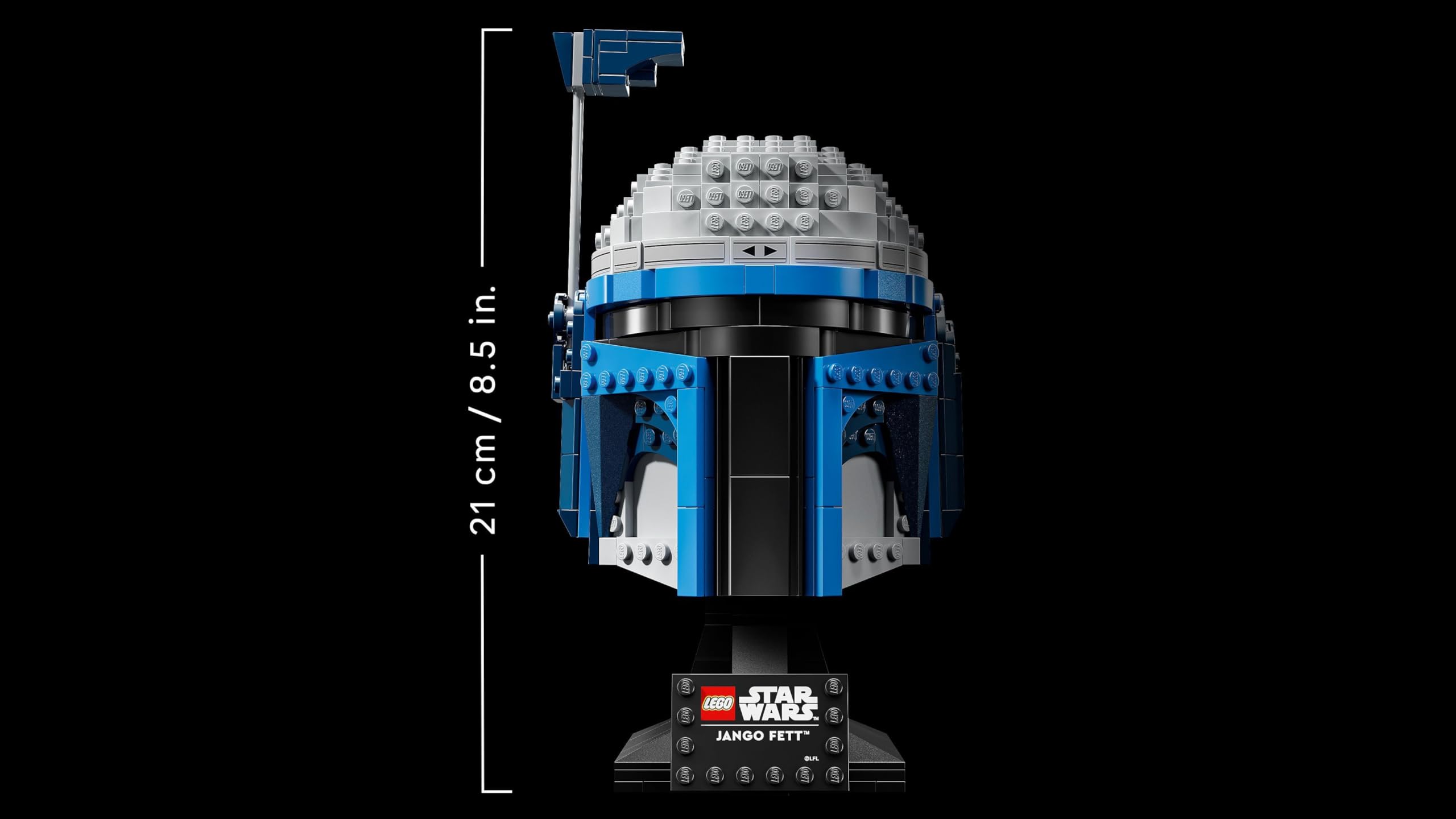 LEGO Star Wars 75408 Jango Fett Helm - Mandalorian Bauset für Erwachsene - Modell mit Ständer, Namensschild und Verstellbarer Antenne - Geschenk für Fans von Angriff der Klonkrieger 8