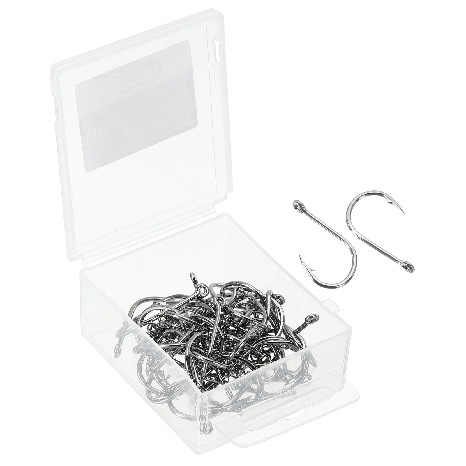 PATIKIL 3/0# Catfish Hooks, 50 Pack 0.5" Claw Fish Hook Fishing Hook High Carbon Steel J Shaped with Barbs for Freshwater Saltwater, Silver Tone