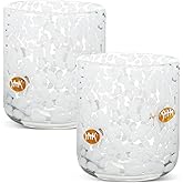 SiliFine 2 PCS Football Party Glass Cups - 14 oz Football Icon Stemless Wine Juice Coffee Drinking Glasses for Game Sports Day Party Supplies Gift (White)