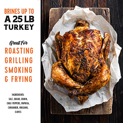 FIRE & FLAVOR CAJUN TURKEY BRINE KIT – INCLUDES BAG AND POULTRY SEASONING FOR ROASTING, GRILLING, SMOKING, AND FRYING BIRDS UP TO 25 LBS
