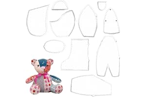 Memory Bear Template 10Pcs/Set DIY Reusable 15x13inch Memory Bear Patterns Portable Washable Patterns for Sewing Quilting Art