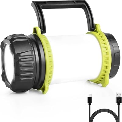 Lighting EVER Rechargeable LED Torch Lantern 500lm Power Bank 5 Modes Hiking