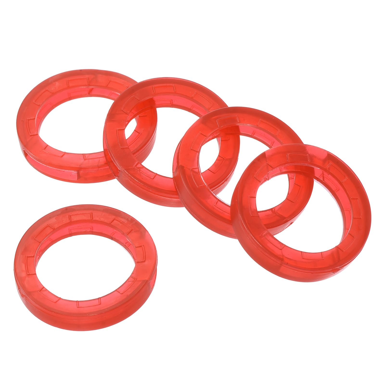 PATIKIL Key Caps Covers Rings, 15 Pack 0.9" Keys Identifiers Covers Coding Tags Marker Round Silicone Sleeve for Office House Apartment, Red