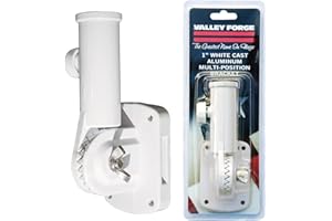 Aluminum Flagpole Bracket - White Powder Coated Multi-Position Pole Holder - Sturdy and Durable - Built to withstand the Outdoors and Harsh Weather - By Valley Forge Flag