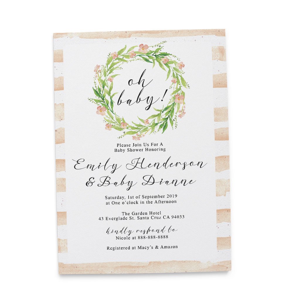 Amazon Com Oh Baby Baby Shower Invitation With Envelopes For