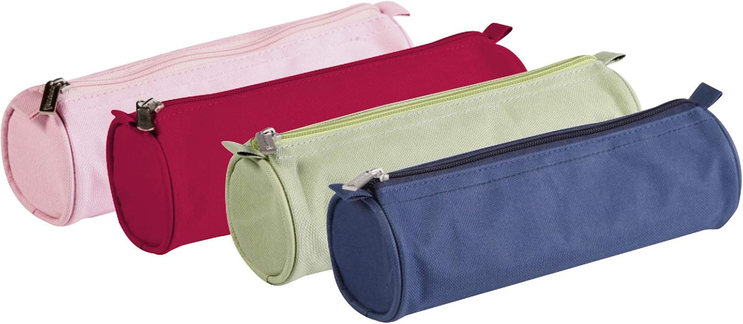 Clairefontaine 8473C, One School Pencil Case Round Basic with Zipper, Dimensions: diameter 7 x 22 cm, Random colours - Image 5
