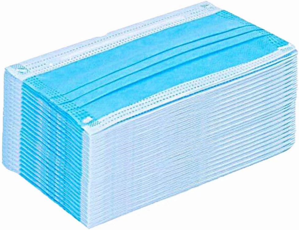 Aillvend Disposable Three-Layer Anti-Dust Blue Face Mask 50pcs for Construction, Paint, Gardening, Occupational
