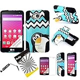 3 items Combo: ITUFFY(TM) LCD Screen Protector Film + Stylus Pen + 2 tone Design Dual Layer KickStand Tuff Impact Armor Hybrid Soft Rubber Silicone Cover Hard Snap On Plastic Case for (MetroPCS, Virgin Mobile, Verizon) LG F60 LG TRIBUTE LS660 LG Transpyre VS810 (4.5