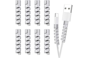 HIGGAT Cable Protector for Phone Pad Notebook Silicone Cord Protector 8 PCS Charger Protectors - Cable Cord Saver for Headphone Laptop Cellphone Cable Accessories (Grey)