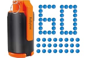 Ruibytree Tactical Plastic Toy Bomb for Nerf CS Nerf Rival Battle Game with 60PCS Rounds Refill Bullet Balls Ammo (Blue)