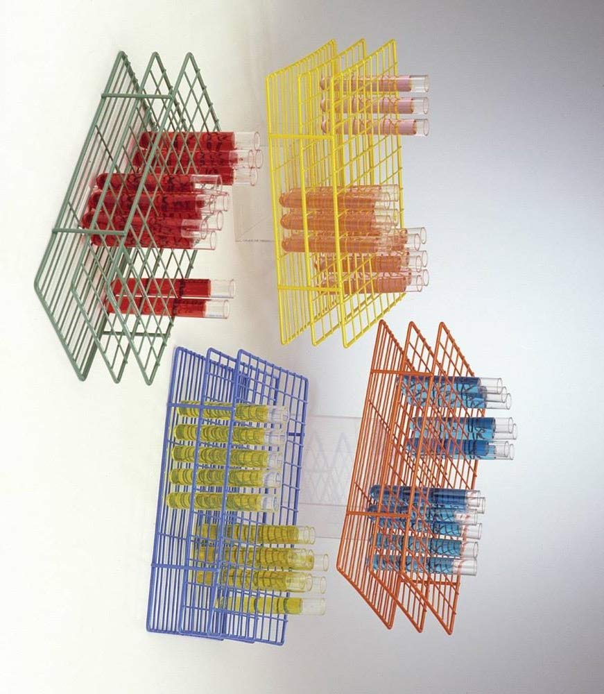 Bel-Art F18767-0000 Poxygrid Test Tube Rack; 20-25mm, 40 Places, 10³/₈ x 4⁹/₁₆ x 3¹/₄ in, Green
