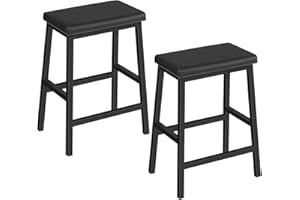 HOOBRO Bar Stools, Set of 2 Bar Chairs, PU Leather Upholstered Breakfast Stools, Easy Assembly, Suitable for Kitchen, Bar, Di