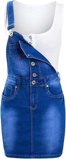 women's denim dungaree dress uk