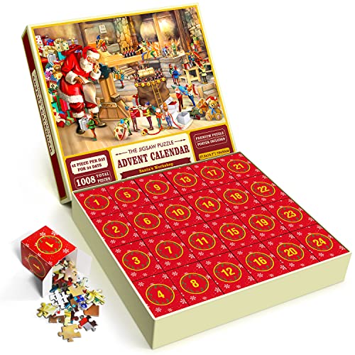 Advent Calendar Puzzles for Kids and Adults, 2022 Christmas 24 Days