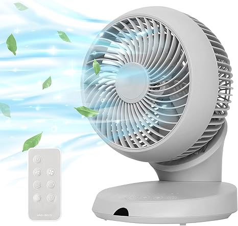 Amazon Co Jp モダンデコ 360度 3d首振り サーキュレーター Dcモーター リモコン付き 静音 省エネ アイスグレー ホーム キッチン
