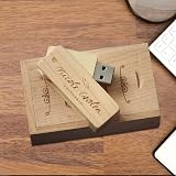 RXFSP Personalised Engraved Solid Wooden USB Flash Drive Gift 16GB Maple view 2