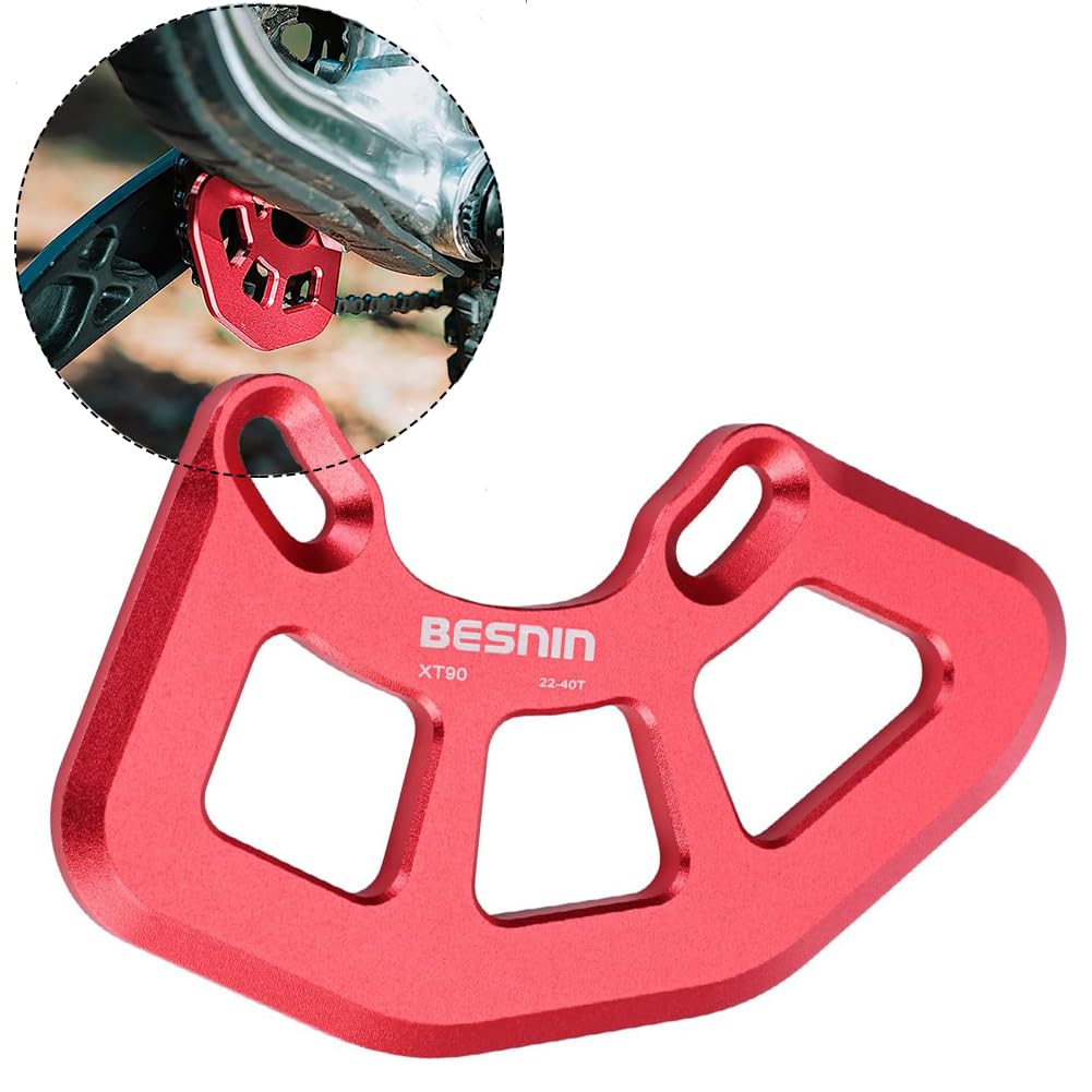 BESNIN Bash Guard for 22T to 40T Chainrings,Bicycle Chain Guard for ISCG05 Bash Guard suitable downhill bikes/Cycling Road bike/Bicycle Motocross (red)