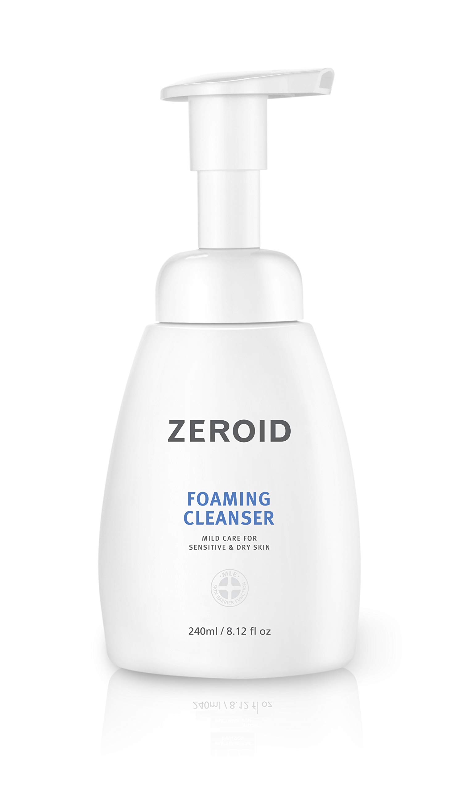 ZEROID Foaming Cleanser 240 ml, Hyaluronic Acid, Mild Cleanser Dry Sensitive Skin, Hydrating Facial Cleanser, Gentle Facial Wash, Korean Skincare