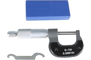 kimllier 0-1 Inch Accuracy Outside Diameter Micrometer Accuracy 0.0001 Inch Carbide with Ratchet Stop Thimble
