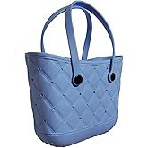 Ribnckly Large Beach Bag, Waterproof Sandproof Rubber Tote Bag for Women, for Travel, Pool, Boat, Groceries