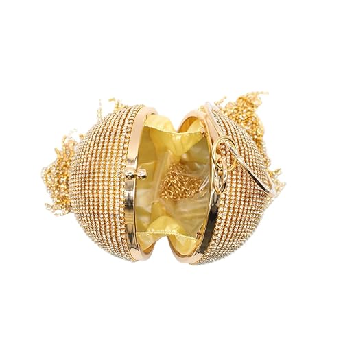 UMREN Women Round Ball Crystal Evening Clutch Purse Tassel Wedding