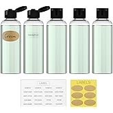 Lisapack Travel Bottles for Toiletries - 100ml Empty Plastic Containers for Shampoo - Small Size Dispenser for Liquid with Fl