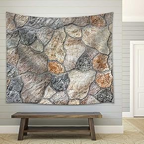 Granite Debris Shivers Stones in Wall Background - Fabric Wall Tapestry Home Decor - 51x60 inches