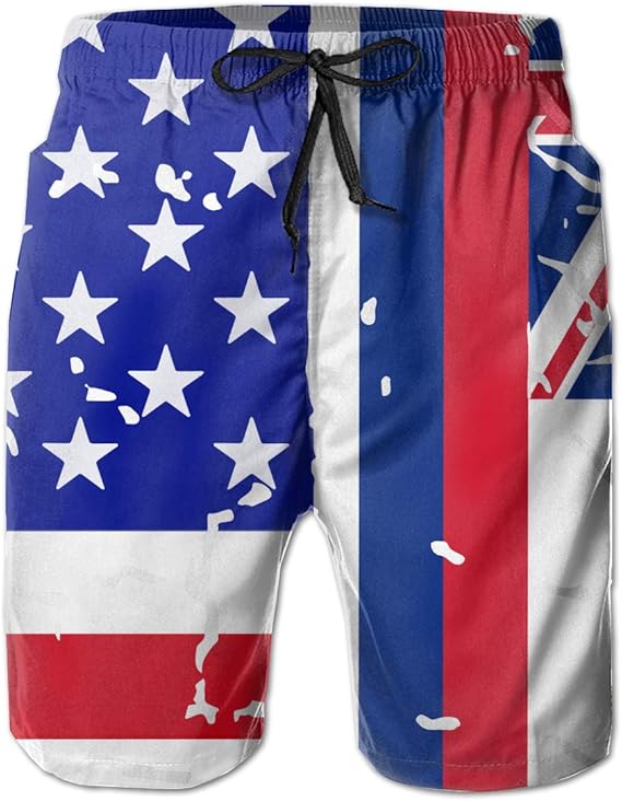 STDKNSK9 Men's USA Hawaii State Flag Boardshorts Swim Trunks