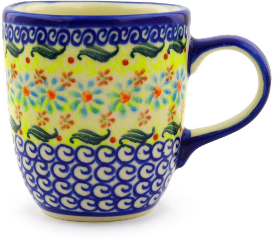 Polish Pottery Coffee/Tea Mug 11 oz Sunshine Blooms UNIKAT