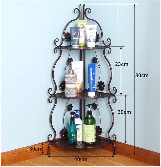 LUYIYI Bathroom Shelf Wrought Iron Floor Bathroom Shower