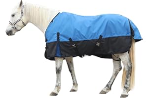 Gallopoff 1200 Denier Rip-Stop Turnout Rain Sheet Lightweight Waterproof Breathable Horse Blanket (No Fill) Blueblack 72"