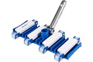 AQUAFLY Pool Vacuum Head, Manual Cleaning Vacuum with Wheels 14'' Heavy Duty Handle Pool Vacuum Heads for Inground & Above Pools with Flexible Swivel, Swimming Pool Head for Absorb