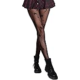 Qisehot Star Fishnet Stockings for Women-Lace Design, Breathable & Stretchy Tights for Party, Cosplay, Fashion