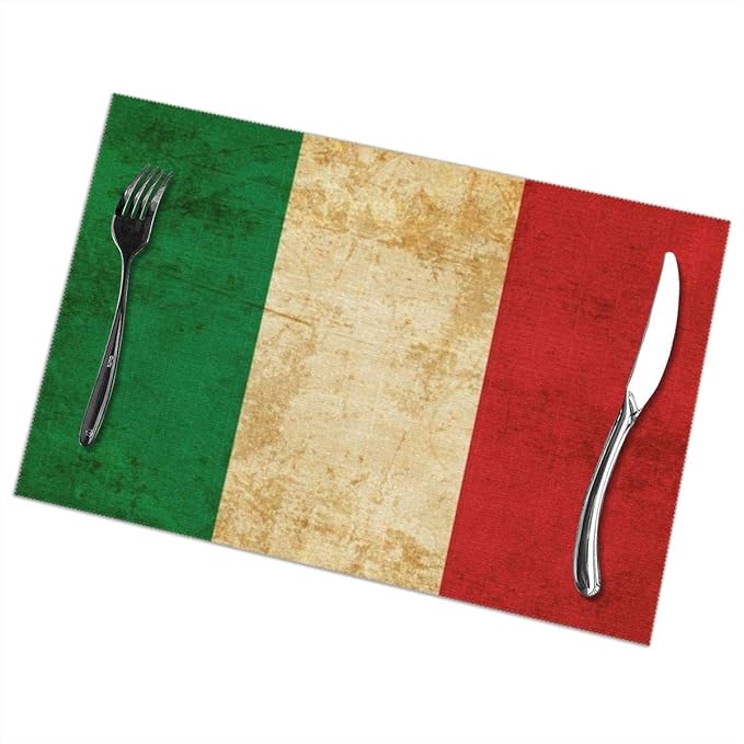 KiuLoam Vintage Italian Flag Placemats Set of 6 Heat