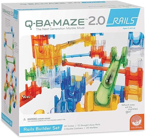 Amazon Com Mindware Q Ba Maze 2 0 Rails 104 Piece Toys Games