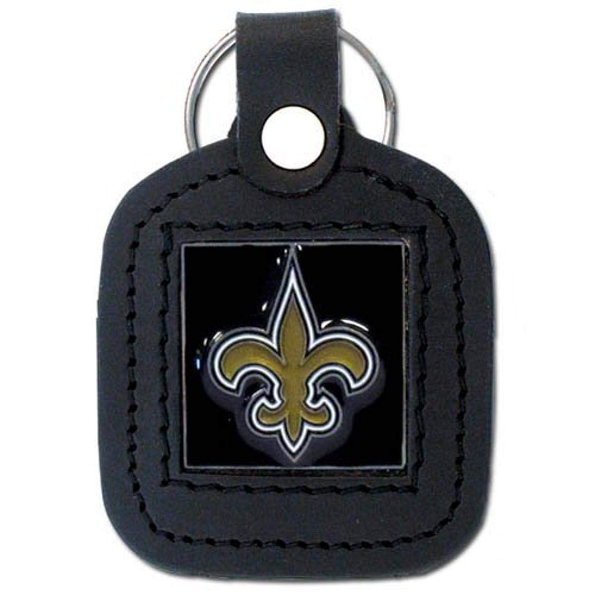 Siskiyou NFL Sports Fan Shop New Orleans Saints Square Leather Key Chain One Size Black