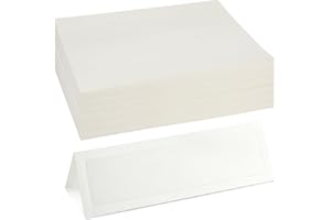 SUSTAINABLE GREETINGS Blank Foldover Place Cards - Printable Cardstock for Inkjet & Laser - Wedding Seating Chart & Buffet Label - Table Name Card & Name Tag - 3.5 x 11 in, White, Pack of 60