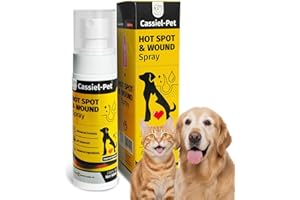 Cassiel pet Hot Spot Spray for Dogs and Cats, Itch Relief Spray and Hot Spot Treatment for Irritated Dry Itchy Skin, Allergies, and Dermatitis for Dogs & Cats, 2.02oz