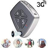 Mini GPS Tracker - Autopmall Tracking Device for Kids 3G Locator GPS WiFi LBS Positioning Pendant Fall Alarm Personal Emergency Response System (Black)