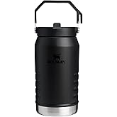 STANLEY IceFlow 2.0 Flip Straw Jug with Handle 64 oz | Twist On Lid and Flip Up Straw | Leakproof for Travel and Sports | Insulated Stainless Steel | BPA-Free | Black 2.0