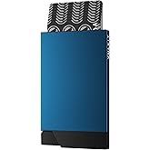 VULKIT Pop up Card Holder Minimalist Credit Card Holder RFID Blocking Slim Metal Card Case for Men or Women(Navy)